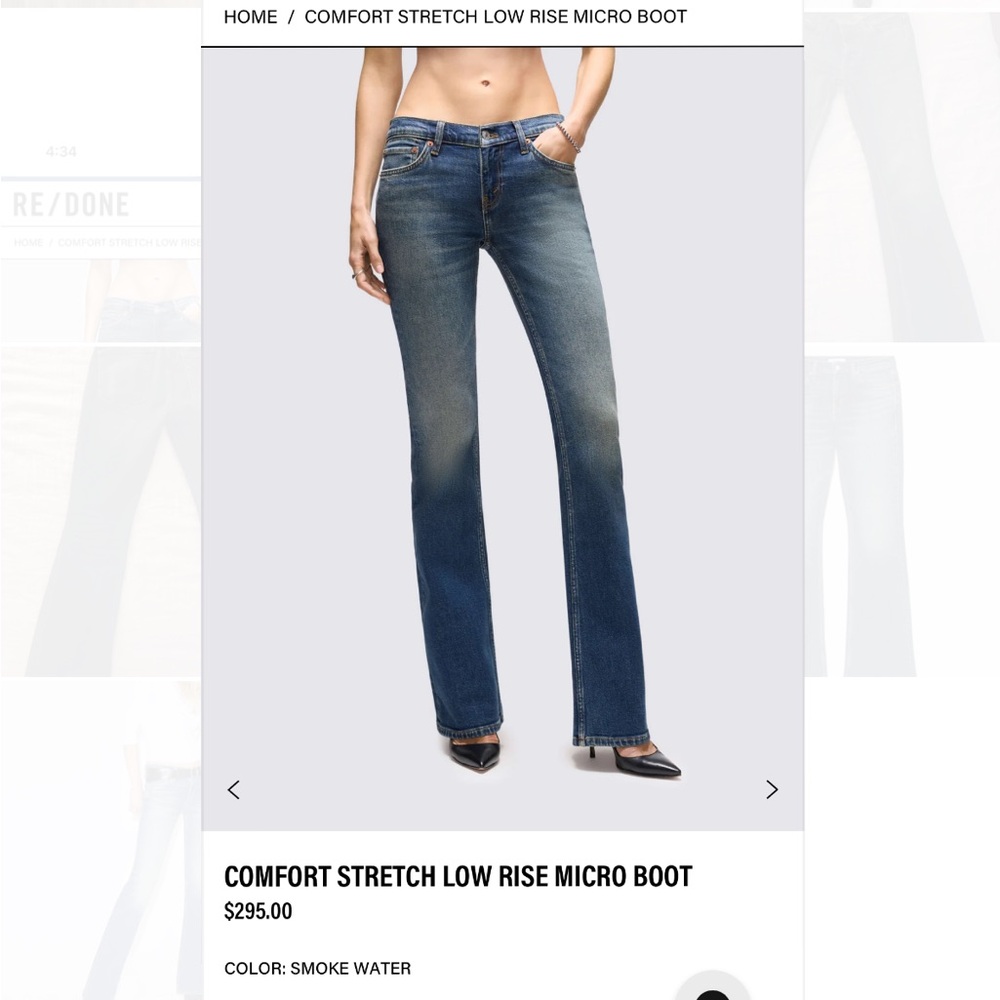 Re/Done Low Rise Micro Boot Cut Jeans